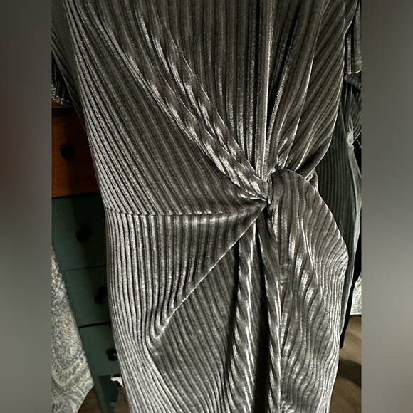 She and Sky Metallic Corduroy Pattern Midi Dress - Picture 9 of 9